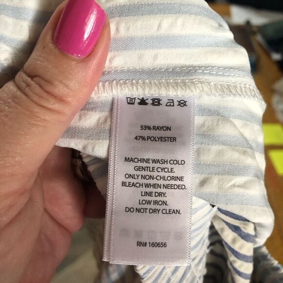 Sincerely Jules Pull-On Seersucker Nautical Striped Wide Leg Pants - XS - Picture 12 of 12